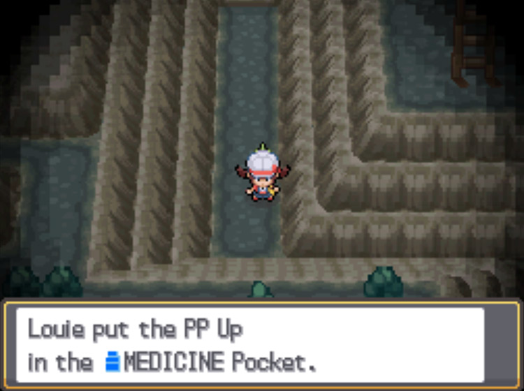 The location of the PP Up in Rock Tunnel / Pokémon HGSS