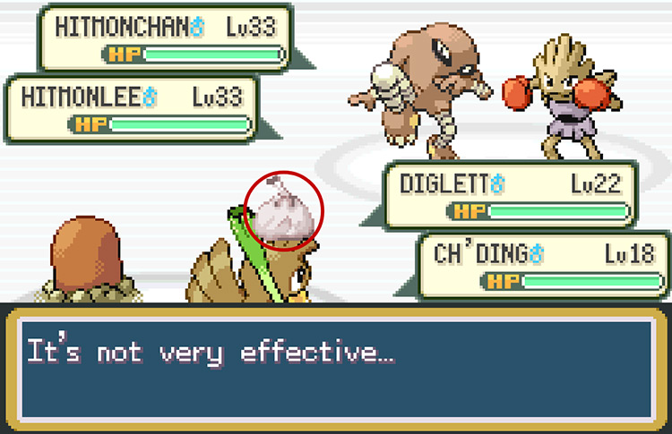 Showing the bag on-screen after Farfetch'd stole the Black Belt from Hitmonchan with Thief / Pokemon FRLG
