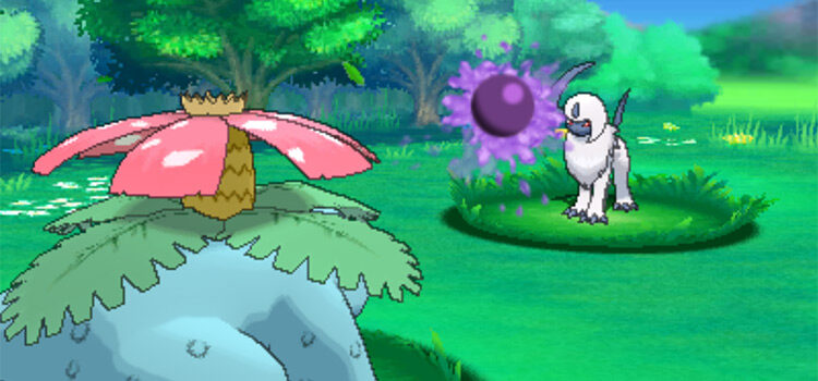Venusaur using Sludge Bomb in battle (Pokémon Omega Ruby)