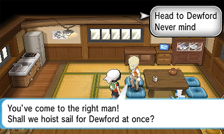 Talking to Mr. Briney in his cottage / Pokémon Omega Ruby and Alpha Sapphire